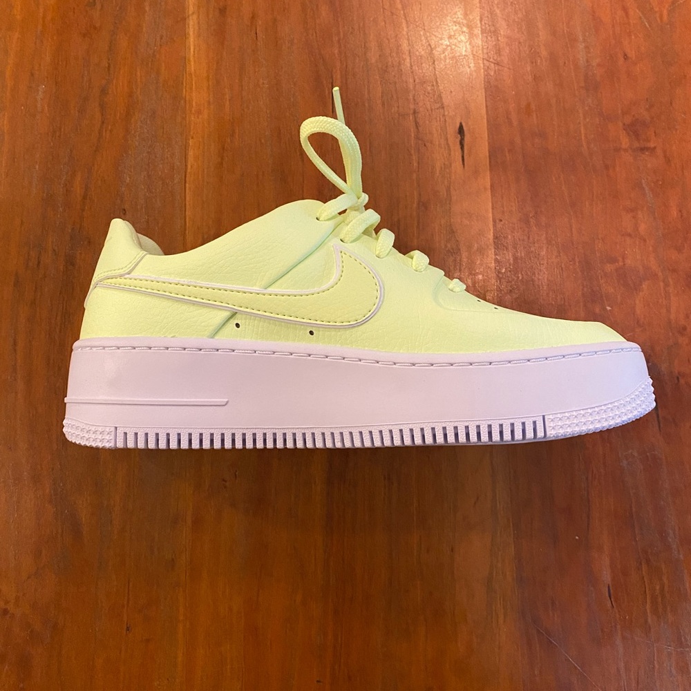 Lime green Nike Air Force Ones